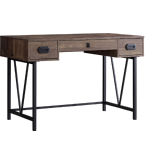 48" Computer Desk in Brown Wood Grain & Black Metal